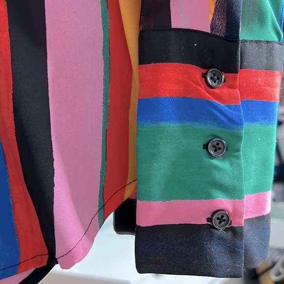 Who What Wear Colorful Button Down - Picture 4 of 7